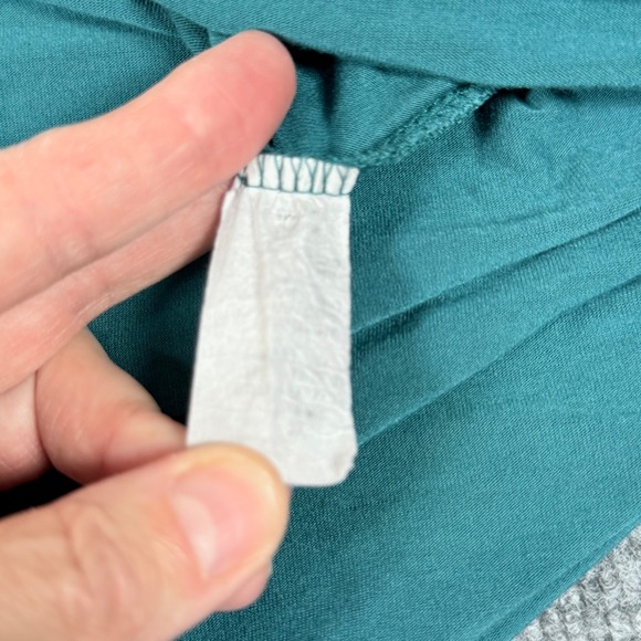 Azules Womens XL Teal Blue Long Sleeve Tunic Top Relaxed Loose Flowy Made USA - Picture 4 of 4